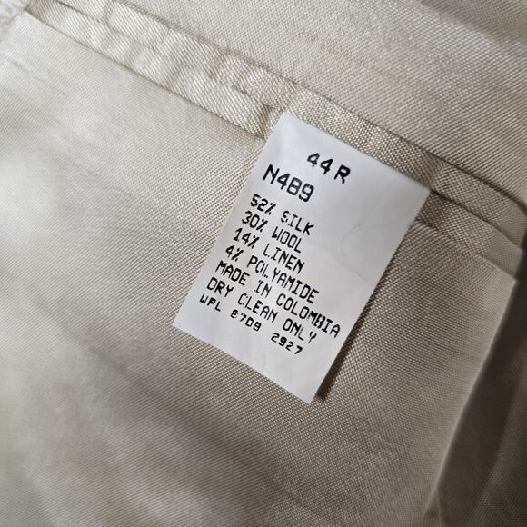 Nautica Men's Sport Coat 44R Gray Houndstooth Silk Wool Linen Blend Blazer - Picture 6 of 8